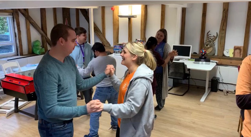 James Place Basingstoke members and the team dancing