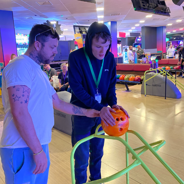 JP Basingstoke team and members enjoying tenpin bowling