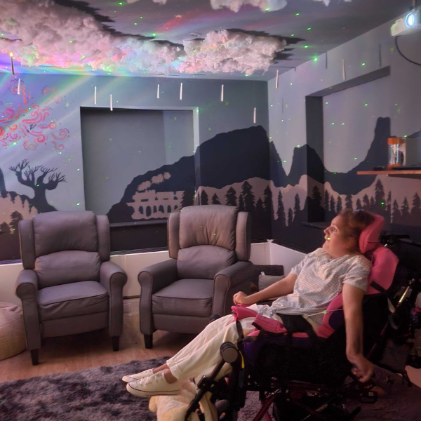 jp member enjoying the new sensory room 