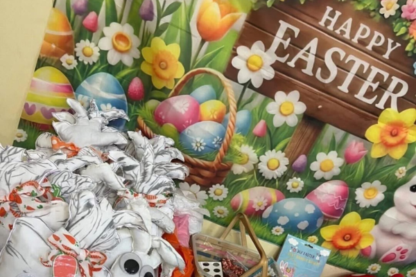 Happy easter and eggs