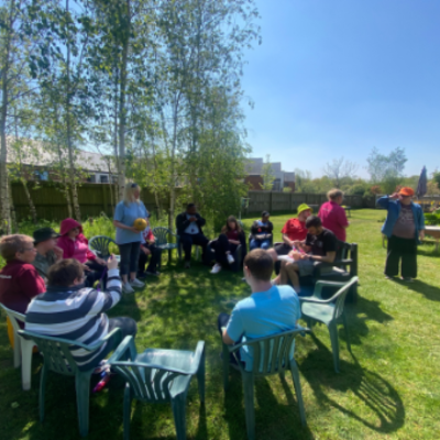 James' Place Adult Daycare Eastleigh members in the garden
