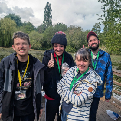 thumbs up at the duck park
